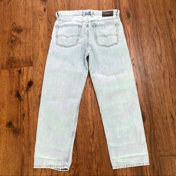 Diesel Light Blue Distressed Wide Leg Jeans - Picture 2 of 10